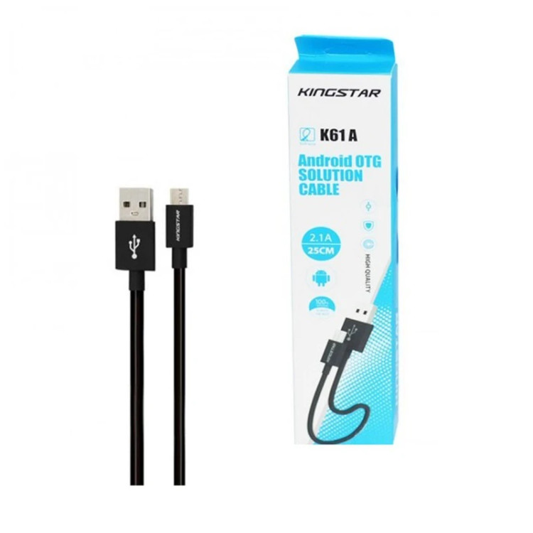کابل تبدیل USB به microUSB کینگ استار مدل K61 A طول 0.25 متر