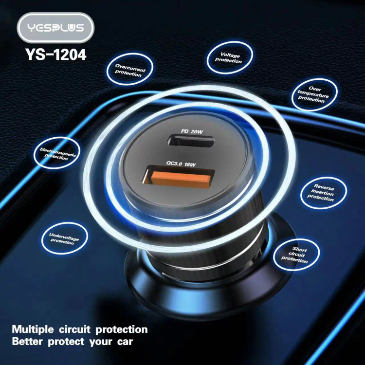 شارژر فندکی ماشین YS-1204-YESPLUS