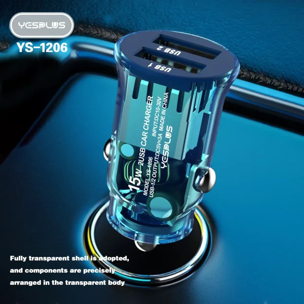 شارژر فندکی خودرو یس پلاس مدل YS-1206