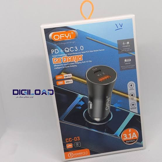 شارژر فندکی خودروofyi qc.3.0