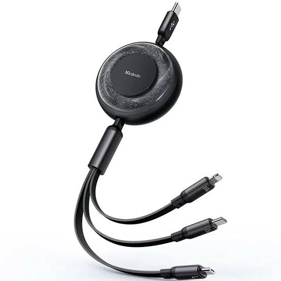 کابل شارژ سه کاره USB-C-میکرو و لایتنیگ