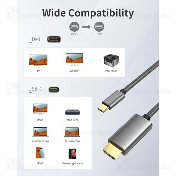 تبدیل HDMI به تایپ سی بیوا مدل 01